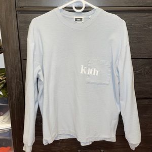 Mens kith long sleeve Quinn tee light blue size small